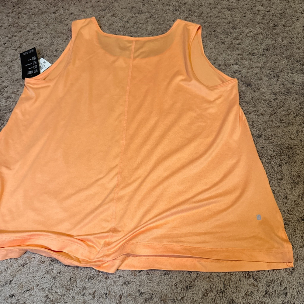 Women's Ideology Orange Melon Sorbet Tank Top Plus Size 1X - Picture 9 of 9